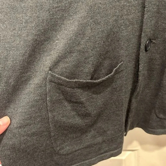 Mark Law Luxury Wool Blend Charcoal Gray‎ Sweater Cardigan size Large - Picture 3 of 7